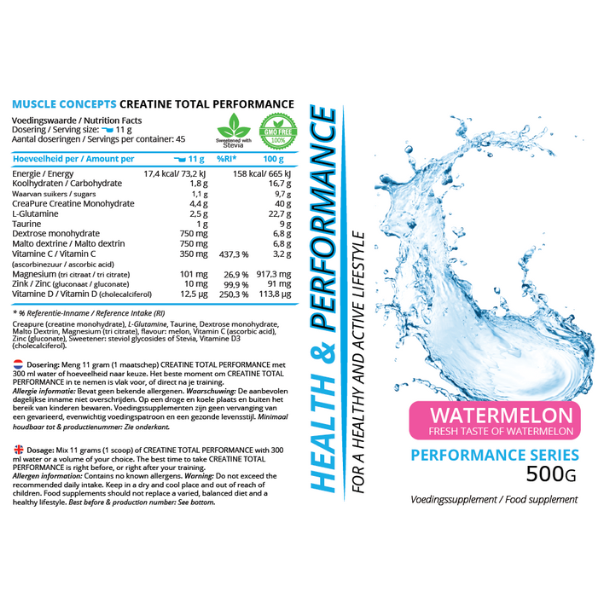 Productlabel-creatine-total-performance-ingredienten Label creatine total performance ingrediënten