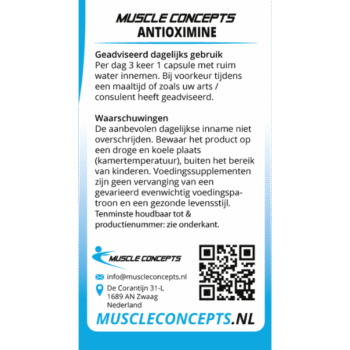 product label antioximine informatie