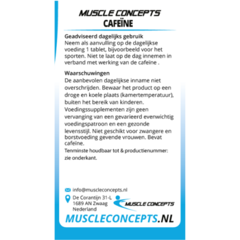 Product label cafeïne informatie