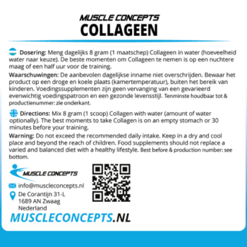 Product label collageen informatie