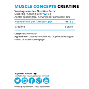 product label creatine ingrediënten