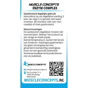 Product label enzym complex informatie