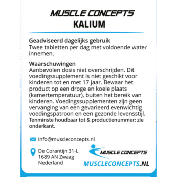Product label Kalium informatie