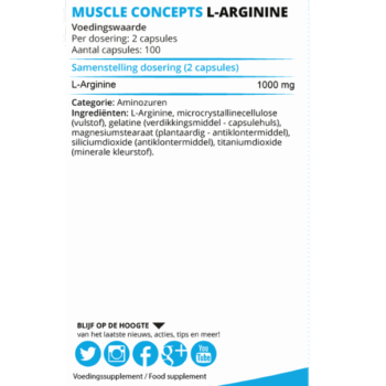 Product label L-arginine ingrediënten