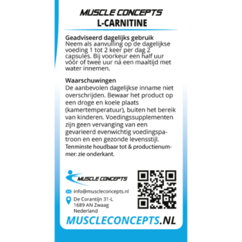 Product label L-Carnitine informatie