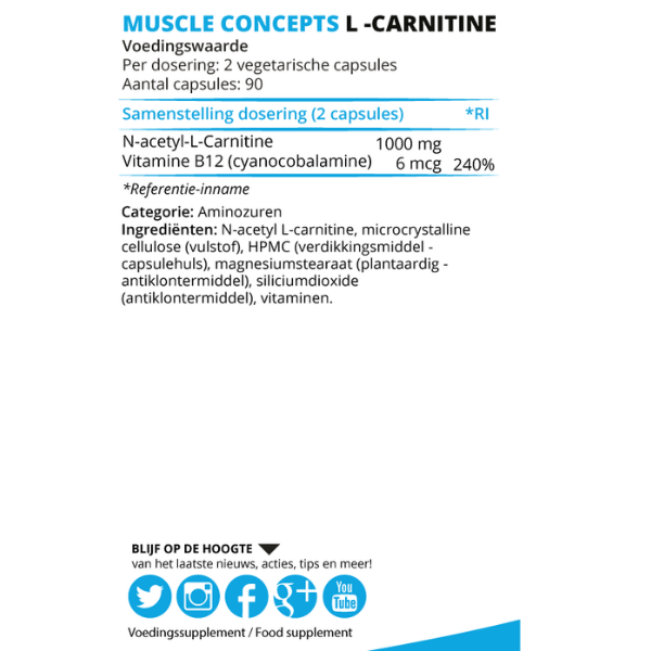 product-label-l-carnitine-ingrediënten Product label L-Carnitine ingrediënten