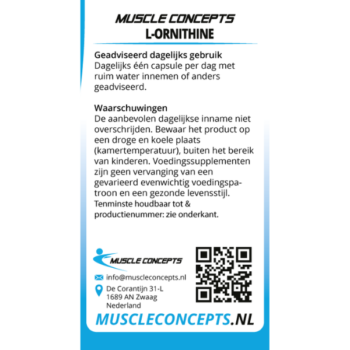 Product label L-ornithine informatie