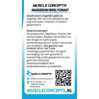 product label magnesium bisglycinaat informatie