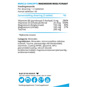product label magnesium bisglycinaat ingrediënten