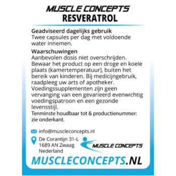 product label resveratrol informatie