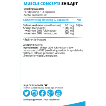 Product label shilajit ingrediënten