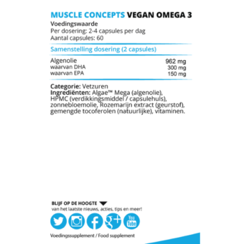 Product label vegan omega 3 Ingrediënten