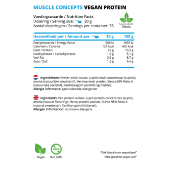 product label vegan protein ingrediënten