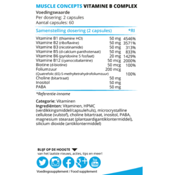 Product label vitamine b complex ingrediënten